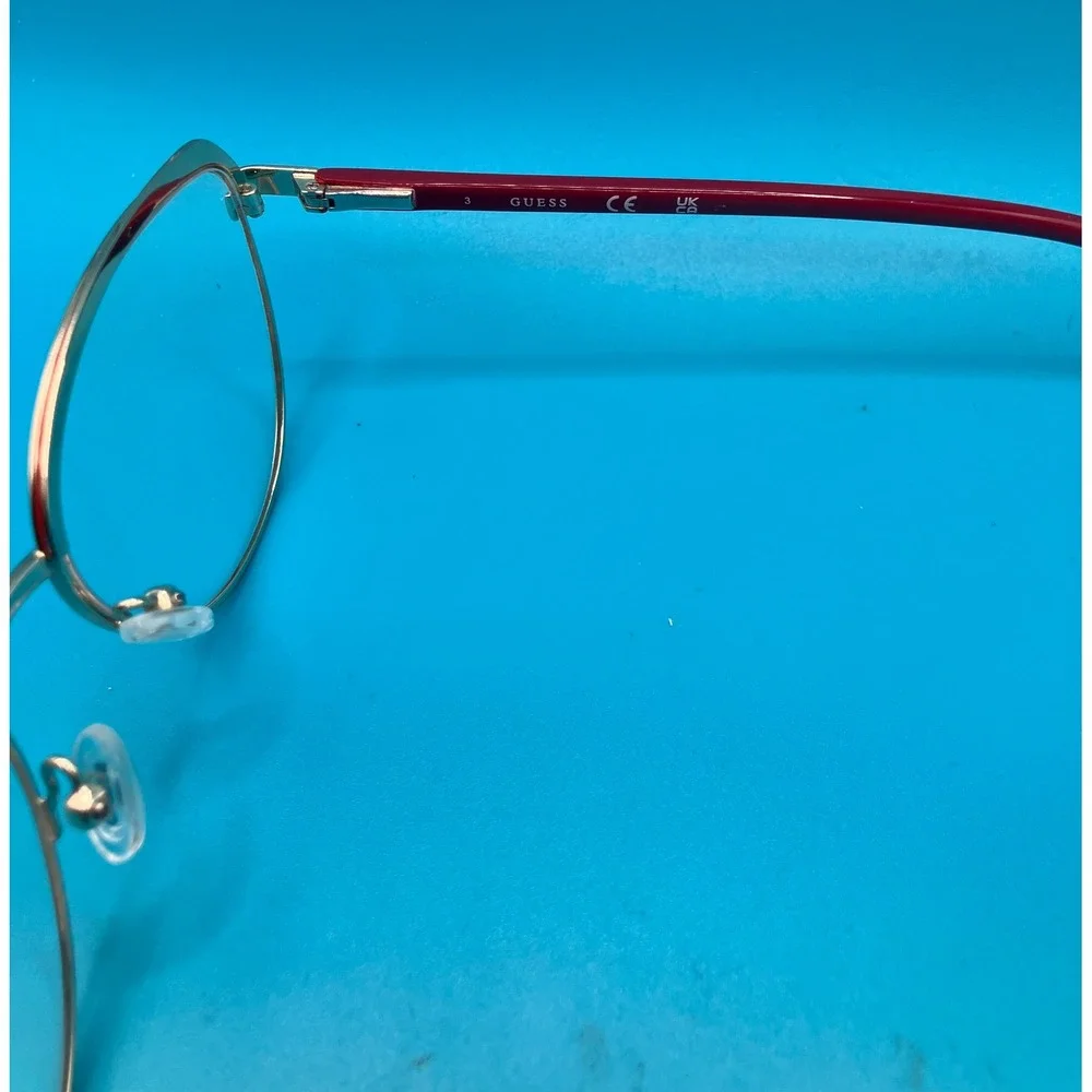 Guess Eyeglass Frames Women 53mm Burgandy Gold Cat Eye GU50334 *Frames Only*